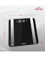 BASCULA BAÑO SOGO DIGITAL MEDIDOR CORPORAL 150KGS. BAB-SS-3980