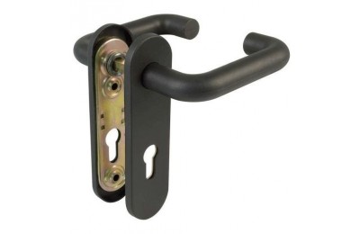 MANIVELA PUERTA CORTAFUEGOS NEGRA ISEO (JUEGO)