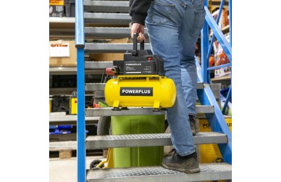 COMPRESOR 1100W. POWERPLUS 6L. SIN ACEITE POWX17215