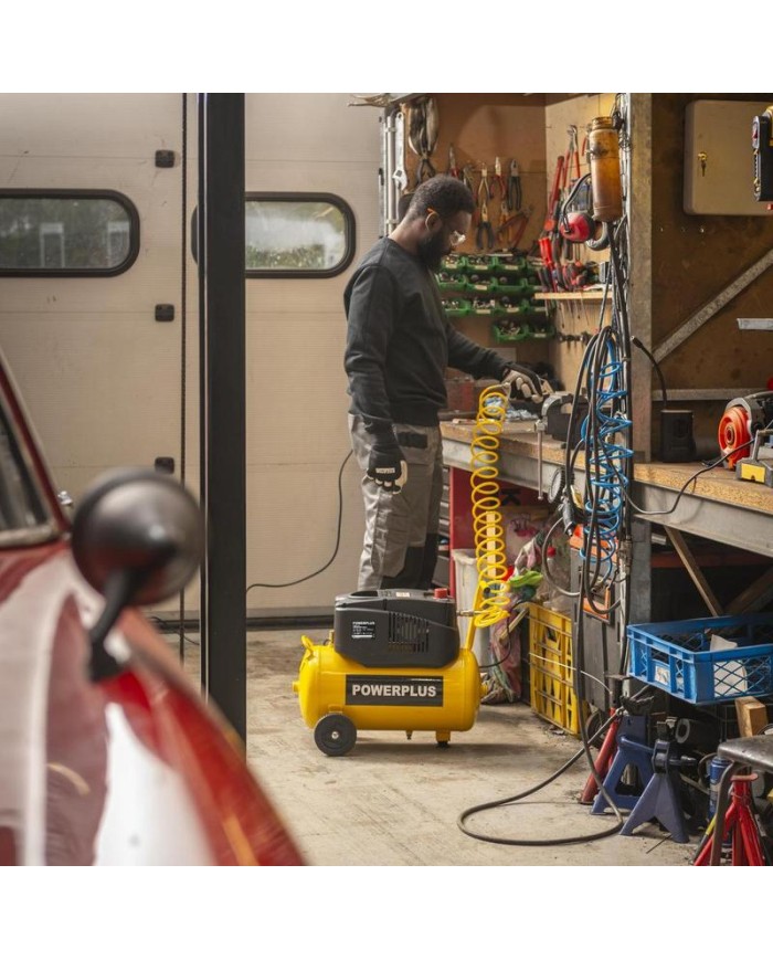 COMPRESOR 1100W. 24L. POWERPLUS SIN ACEITE POWX17250