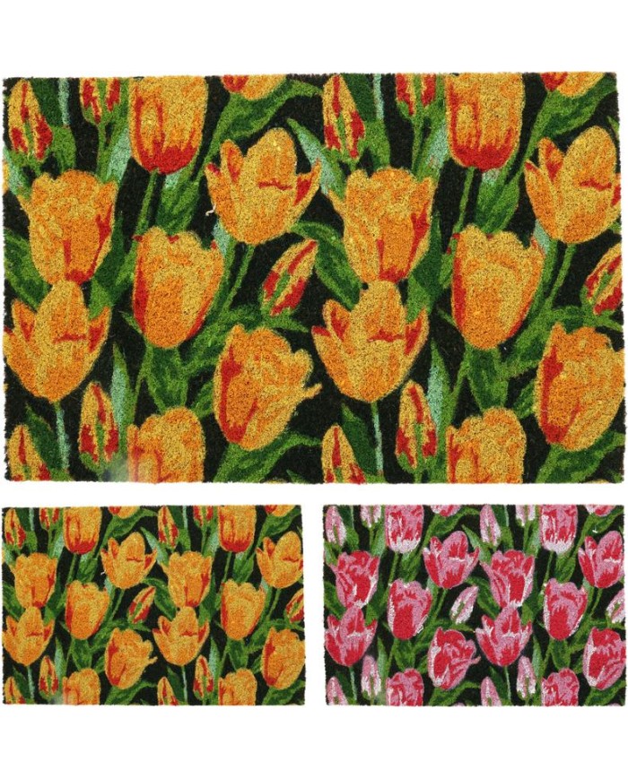 FELPUDO FIBRA TULIPANES KOOP 40X60CMS. A820000