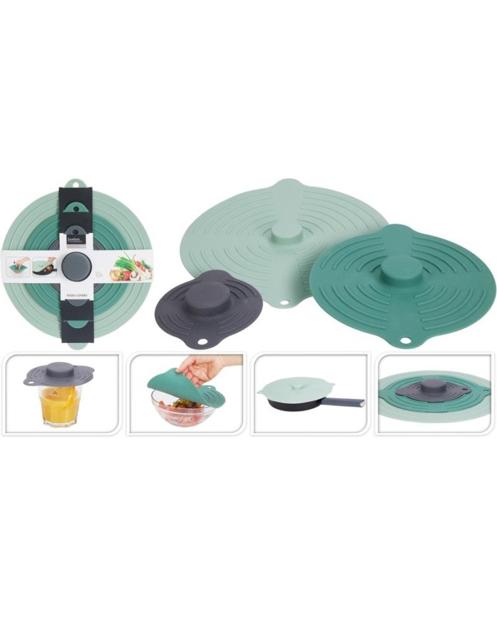 JUEGO TAPADERAS DE SILICONA EXCELLENTH 3 PIEZAS 170492480