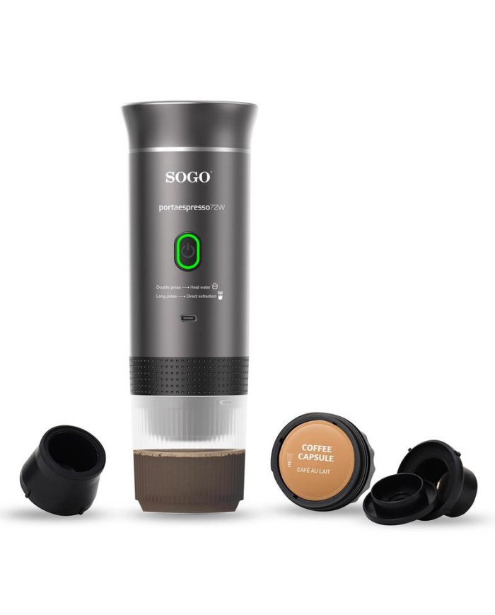 CAFETERA PORTATIL RECARGABLE SOGO 1 TAZA 20BAR CAF-SS-5622