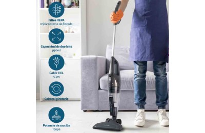 ASPIRADOR ESCOBA GRUNKEL 600W. 16KPA CABLE DE 5,5METROS. ASP-EASY