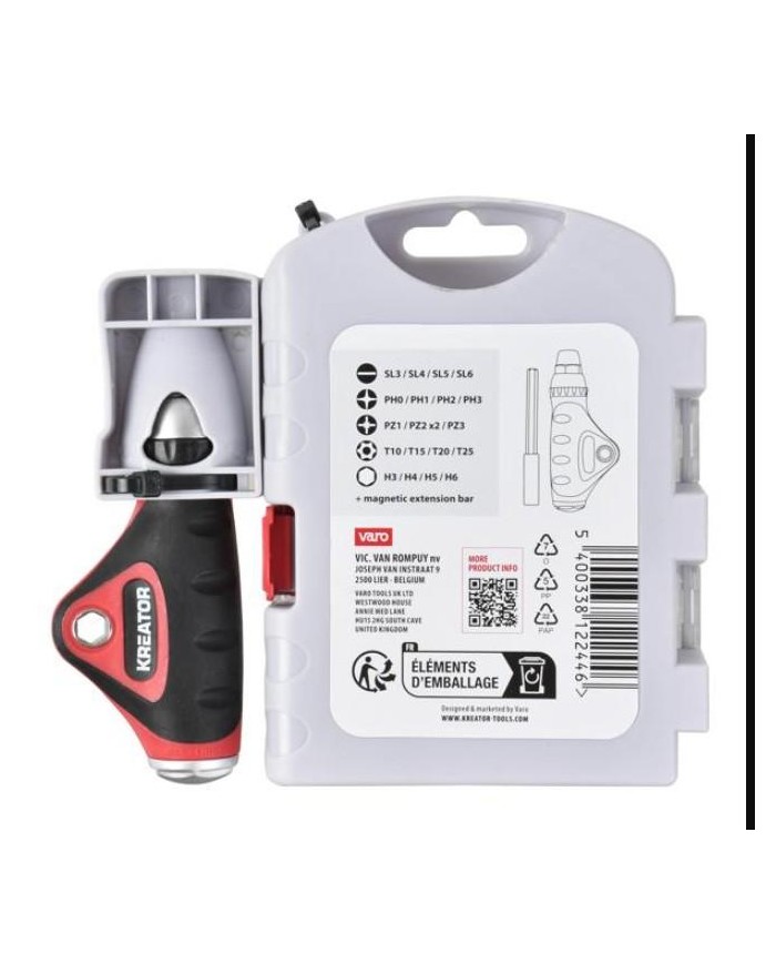 DESTORNILLADOR KREATOR JUEGO 22 PIEZAS