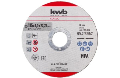 DISCO C/INOX KWB 115X1'0MM.