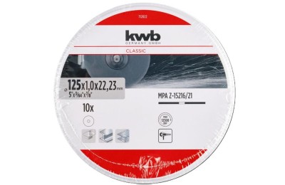 DISCO C/INOX KWB 125X1'0MM. 10UDS.