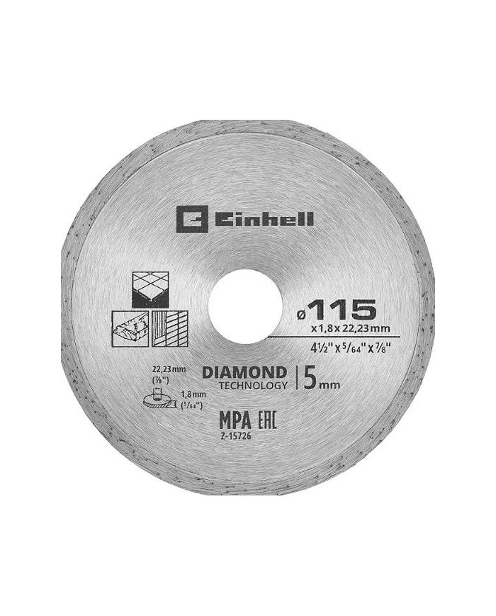 KIT DISCOS DIAMANTE SEGMENTADO Y CONTINUO EINHELL 115MM. 49797060
