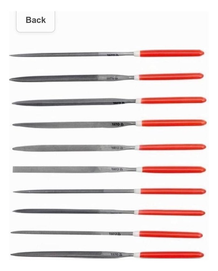 JUEGO LIMAS DE AGUJA YATO 5X180X85MM. 10 PZAS. YT-6165