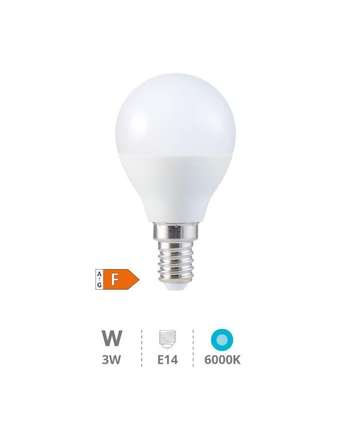 BOMBILLA LED ESFERICA GSC 3W. E14 6000K               200690026