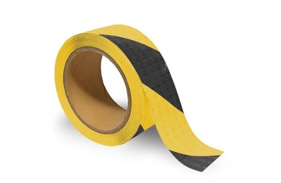 CINTA ADHESIVA BRINOX REFLECTANTE NEGRO/AMARILLO 5X10CM B61735A