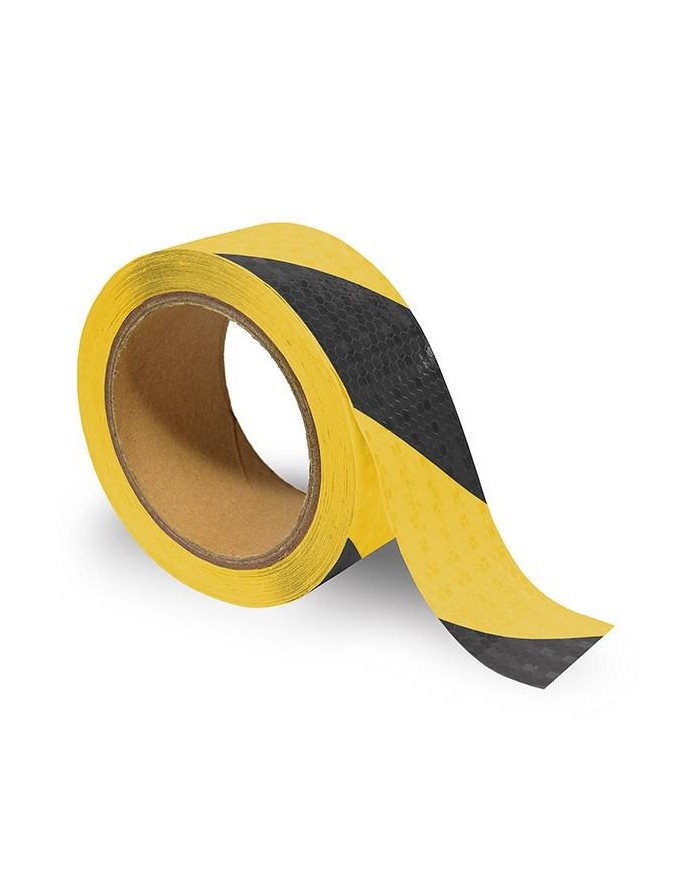 CINTA ADHESIVA BRINOX REFLECTANTE NEGRO/AMARILLO 5X10CM B61735A