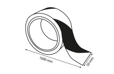 CINTA ADHESIVA BRINOX REFLECTANTE NEGRO/AMARILLO 5X10CM B61735A