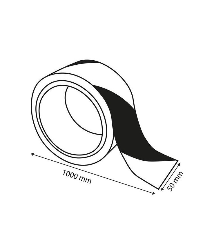 CINTA ADHESIVA BRINOX REFLECTANTE NEGRO/AMARILLO 5X10CM B61735A