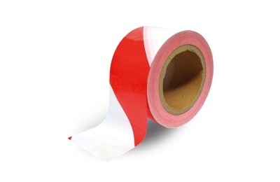 CINTA ADHESIVA BRINOX REFLECTANTE ROJO/BLANCO 5X10CM  B61735R