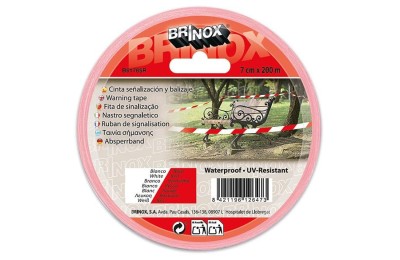 CINTA ADHESIVA BRINOX REFLECTANTE ROJO/BLANCO 5X10CM  B61735R
