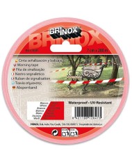 CINTA ADHESIVA BRINOX REFLECTANTE ROJO/BLANCO 5X10CM  B61735R