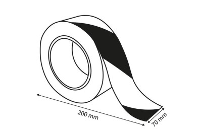 CINTA ADHESIVA BRINOX REFLECTANTE ROJO/BLANCO 5X10CM  B61735R