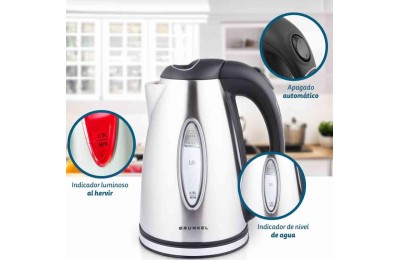 HERVIDOR AGUA INOX. GRUNKEL 1,6LT. 2000W. HV-16GX
