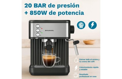 CAFETERA ESPRESO GRUNKEL 850W. 20B. NEGRO CAFPRESSO-20AROMA