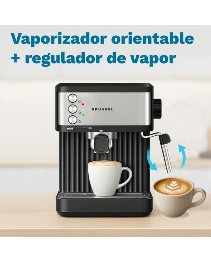 CAFETERA ESPRESO GRUNKEL 850W. 20B. NEGRO CAFPRESSO-20AROMA