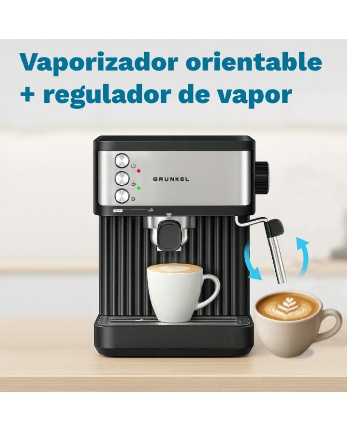 CAFETERA ESPRESO GRUNKEL 850W. 20B. NEGRO CAFPRESSO-20AROMA