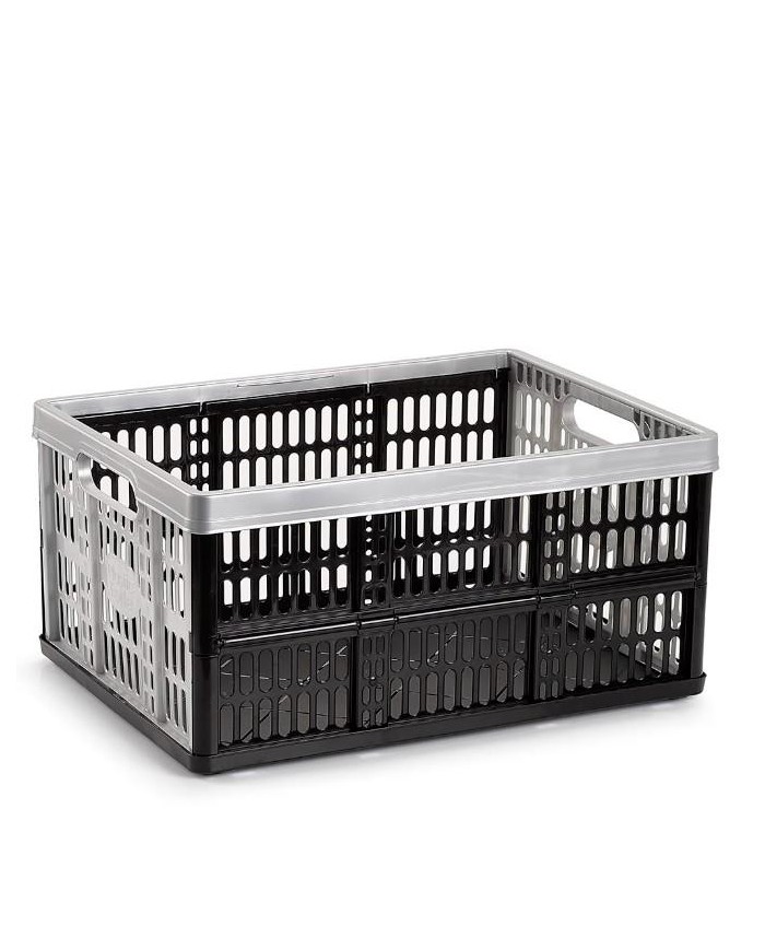 CAJA ALMACENAJE PLEGABLE PLASTICFORTE PLATA 48X35X23CM 1190212