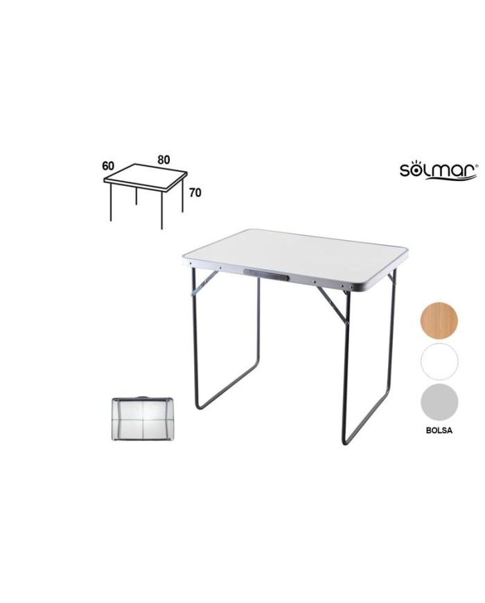 MESA PLEGABLE ACERO 80X60CM. 15324