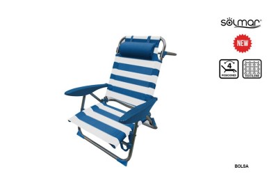 SILLA PLAYA PLEGABLE ALUMINIO ROSE RAYAS 15329