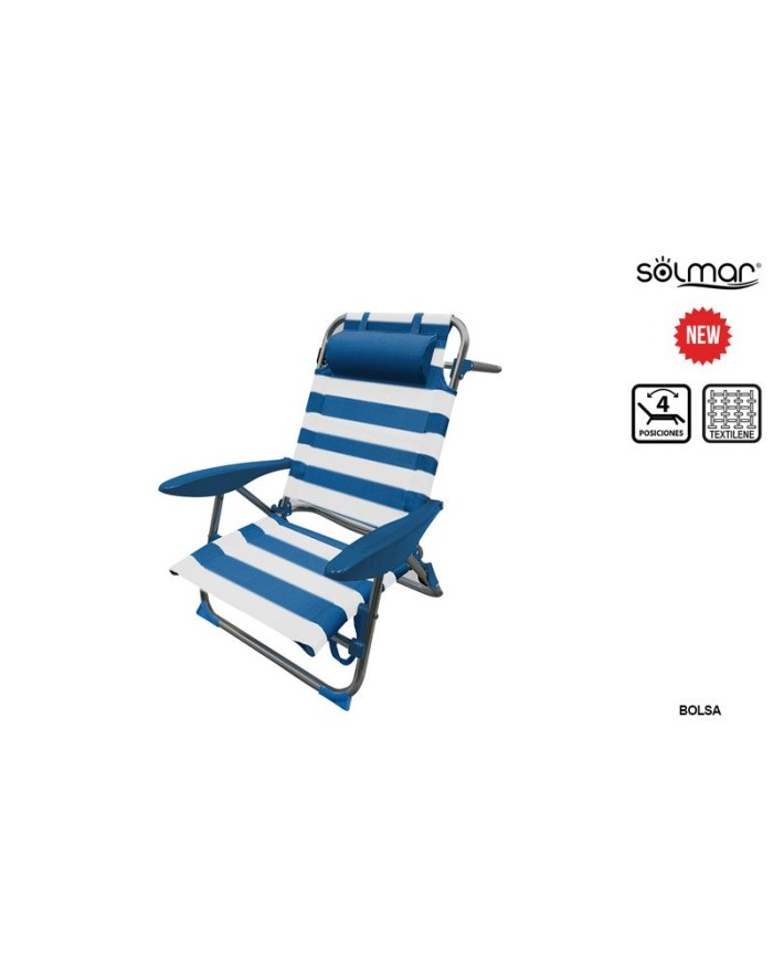 SILLA PLAYA PLEGABLE ALUMINIO ROSE RAYAS 15329