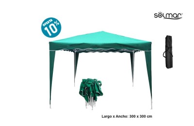 CARPA JARDIN/PLAYA PLEGABLE VERDE 300X3000CM. 15812