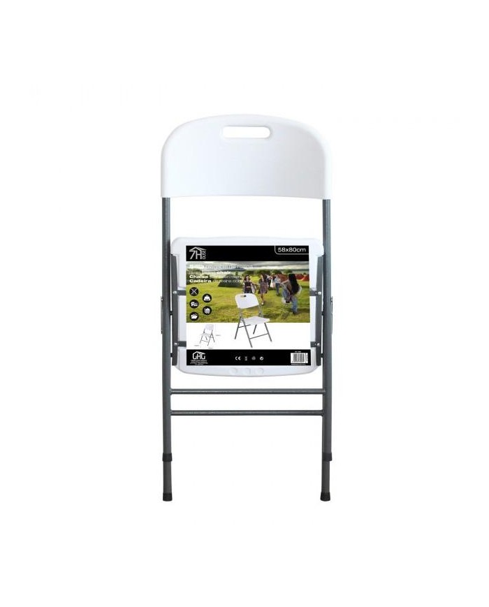 SILLA PLEGABLE CON ASA 7H BLANCO 47X58X87CM. BLANCO 75897
