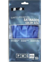 GUANTES GOMA SANTEX AZUL TALLA M 12UNID.