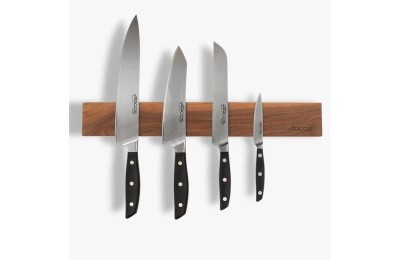 SOPORTE ARCOS CUCHILLOS MAGNETICO DE MADERA DE NOGAL  450X65X20MM.