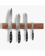 SOPORTE ARCOS CUCHILLOS MAGNETICO DE MADERA DE NOGAL  450X65X20MM.