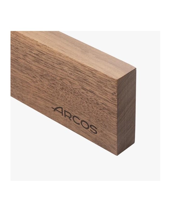 SOPORTE ARCOS CUCHILLOS MAGNETICO DE MADERA DE NOGAL  450X65X20MM.