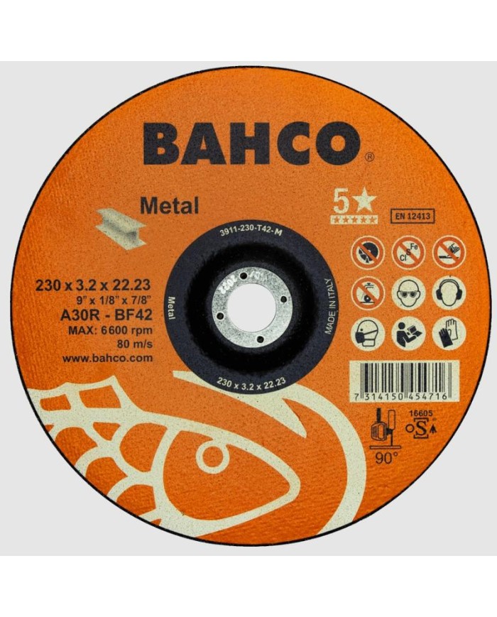 DISCO BAHCO CORTE METAL 230X3,2MM. A30R               3911-230-T42-M