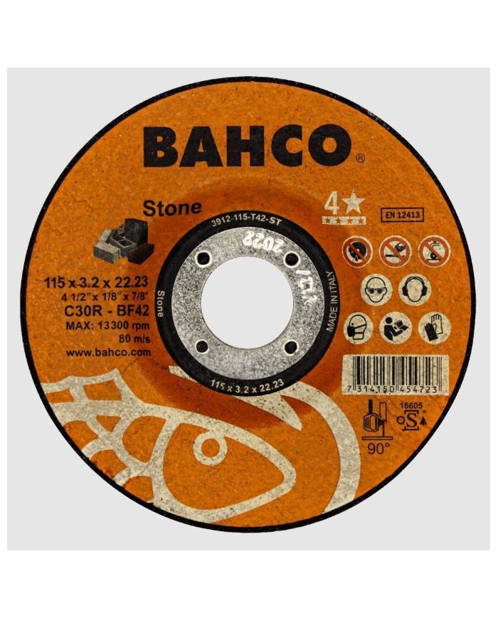 DISCO BAHCO CORTE PIEDRA 115X3,2 C30R 3912-115-T42-ST