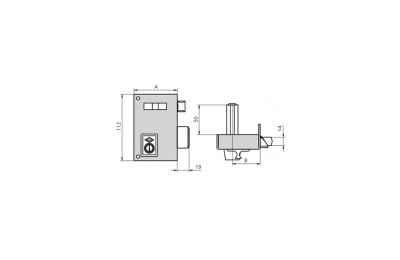 CERRADURA CVL ESMALTADA 56A-60 IZQUIERDA CILINDRO PERFIL