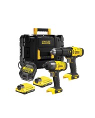 TALADRO PERCUTOR + AMOLADORA 125MM. STANLEY 18V. 2BATERIAS 2Ah BOLSA SFMCK471D2S-QW