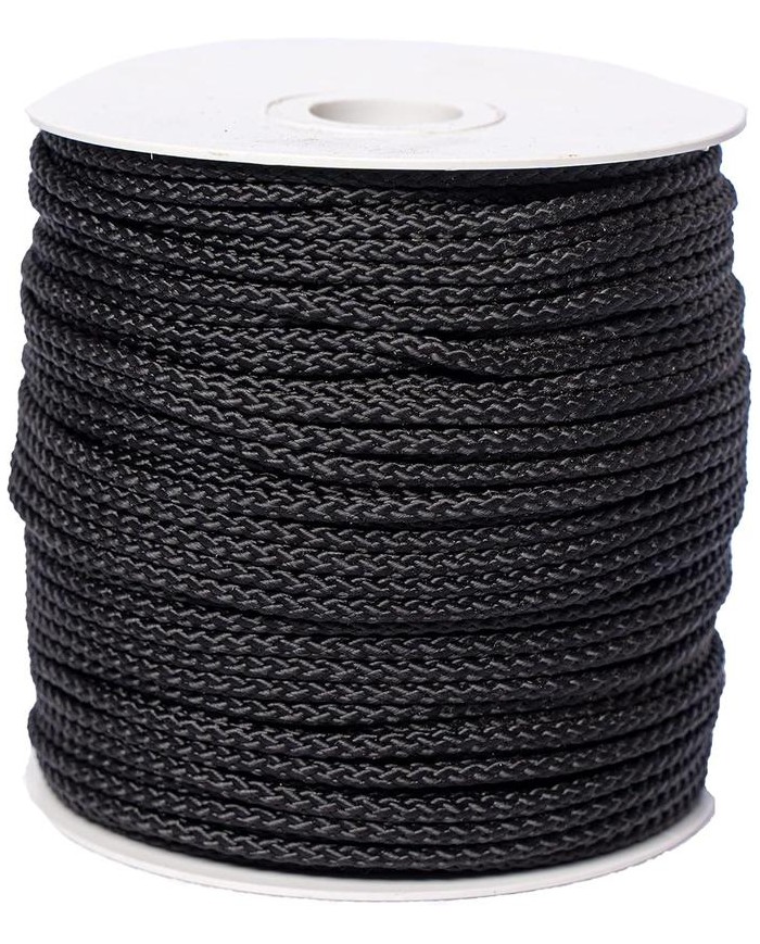 CUERDA NYLON TRENZADA  6MM. NEGRA (R.200MTS.) 307