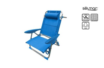 SILLA PLAYA PLEGABLE ALUMINIO ROSE AZUL 15330