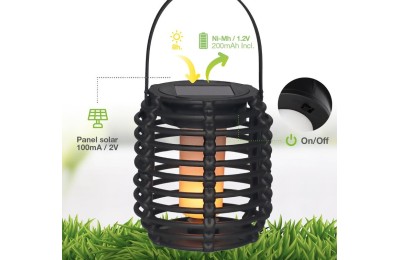 FAROLILLO SOLAR JARDIN GSC NEGRO 1800K