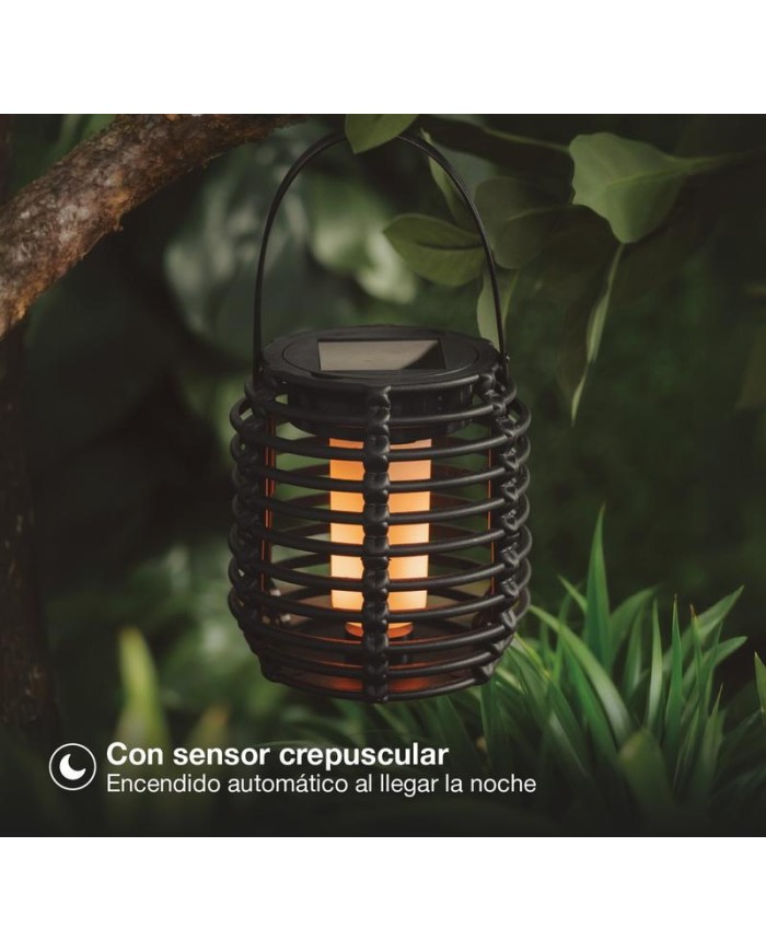FAROLILLO SOLAR JARDIN GSC NEGRO 1800K