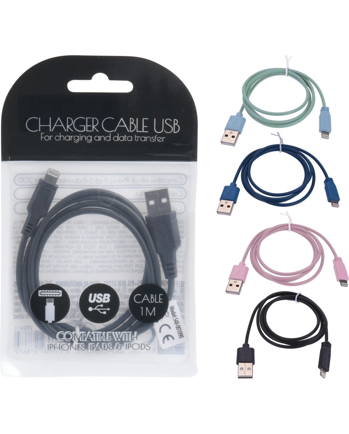 CABLE CARGADOR USB IPHONE KOOP. 1MT.
