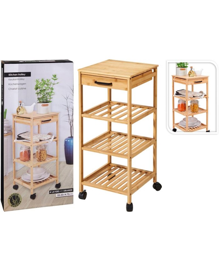 CARRITO COCINA EXCELLENTH BAMBU 33X33X73CMS. CY5657890