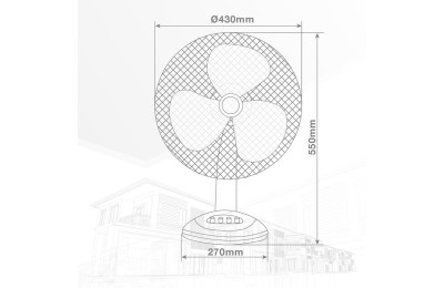 VENTILADOR DE SOBREMESA GSC BLANCO 45W. 43CMS. 005000702
