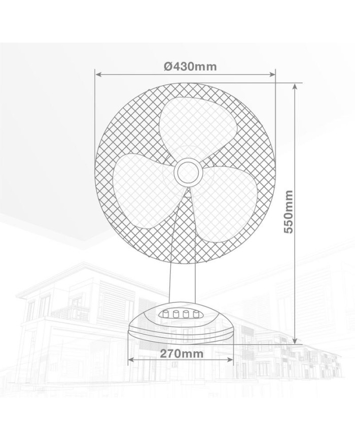 VENTILADOR DE SOBREMESA GSC BLANCO 45W. 43CMS. 005000702
