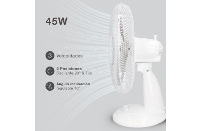 VENTILADOR DE SOBREMESA GSC BLANCO 45W. 43CMS. 005000702