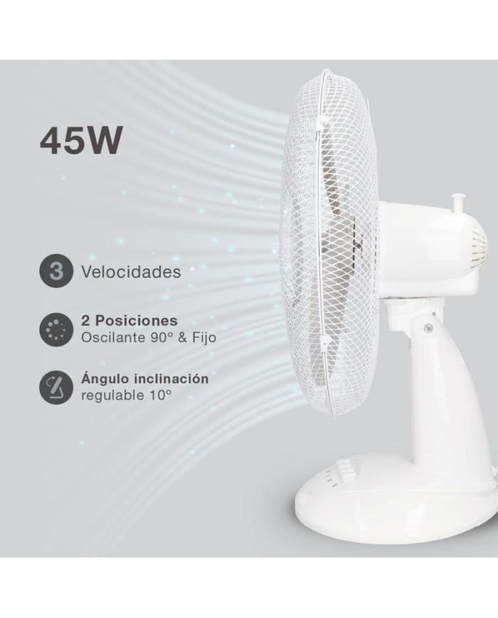 VENTILADOR DE SOBREMESA GSC BLANCO 45W. 43CMS. 005000702